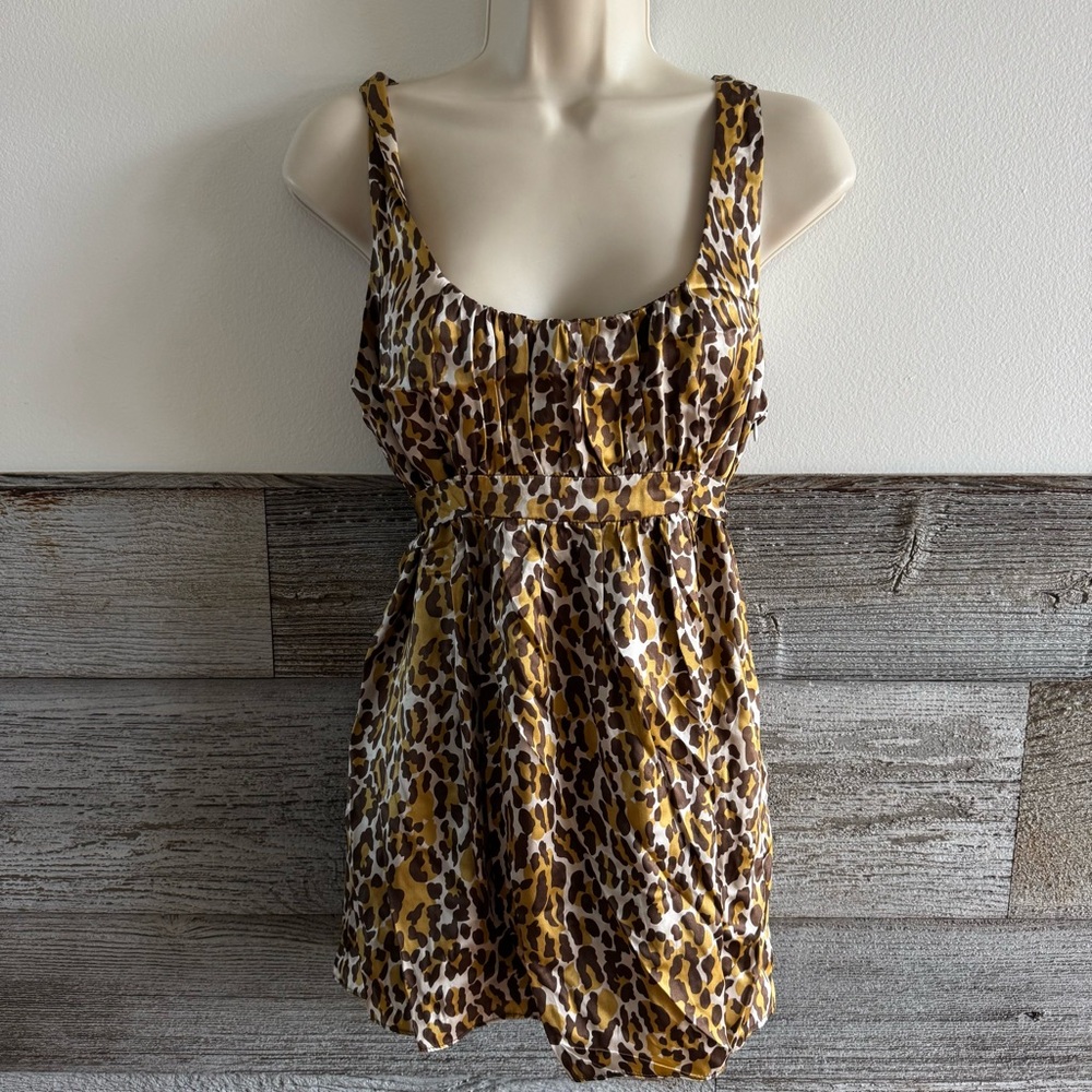 ALICE & TRIXIE Womens Blouse Large Tank 100% Silk Animal Print Babydoll NWT (R1)